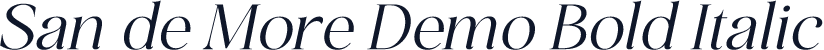 San de More Demo Bold Italic