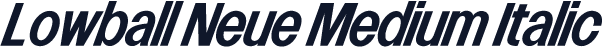 Lowball Neue Medium Italic