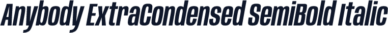Anybody ExtraCondensed SemiBold Italic