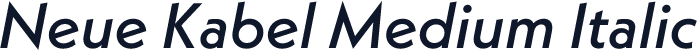 Neue Kabel Medium Italic
