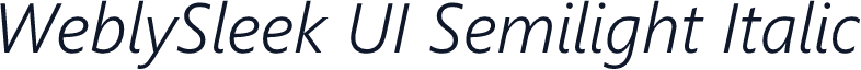 WeblySleek UI Semilight Italic