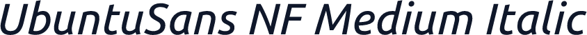 UbuntuSans NF Medium Italic