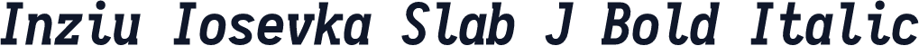 Inziu Iosevka Slab J Bold Italic