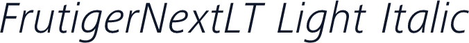 FrutigerNextLT Light Italic