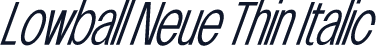 Lowball Neue Thin Italic