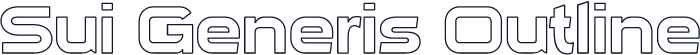 Sui Generis Outline
