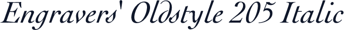 Engravers' Oldstyle 205 Italic
