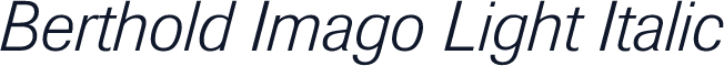 Berthold Imago Light Italic
