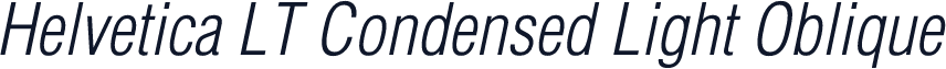 Helvetica LT Condensed Light Oblique