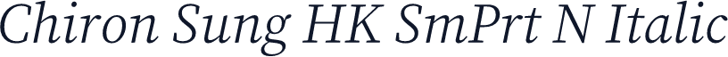 Chiron Sung HK SmPrt N Italic