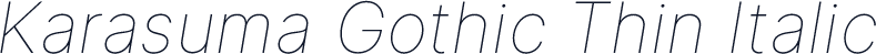 Karasuma Gothic Thin Italic