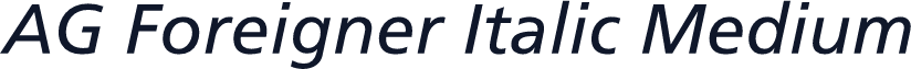 AG Foreigner Italic Medium