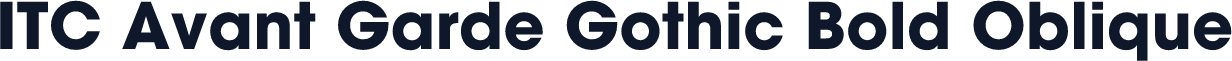 ITC Avant Garde Gothic Bold Oblique