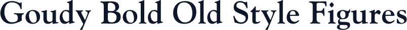 Goudy Bold Old Style Figures