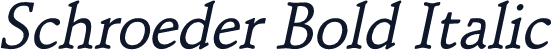 Schroeder Bold Italic