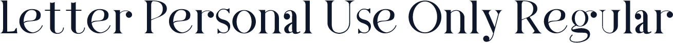 Letter Personal Use Only Regular