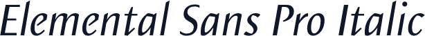 Elemental Sans Pro Italic