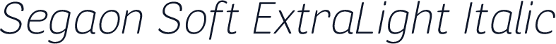 Segaon Soft ExtraLight Italic