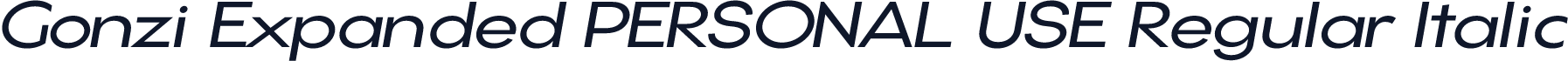 Gonzi Expanded PERSONAL USE Regular Italic