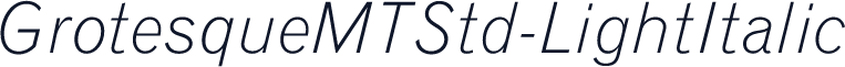 GrotesqueMTStd-LightItalic