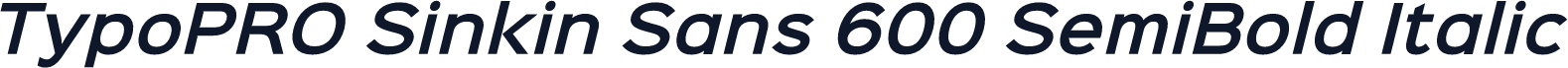 TypoPRO Sinkin Sans 600 SemiBold Italic