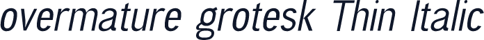 overmature grotesk Thin Italic