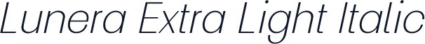 Lunera Extra Light Italic