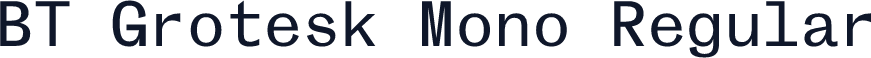 BT Grotesk Mono Regular