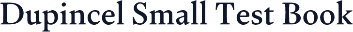 Dupincel Small Test Book