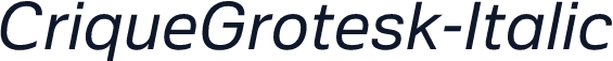 CriqueGrotesk-Italic