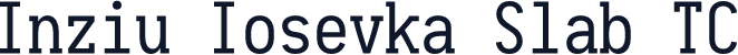 Inziu Iosevka Slab TC