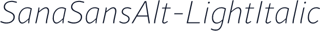 SanaSansAlt-LightItalic