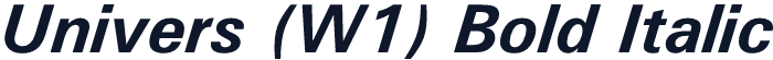 Univers (W1) Bold Italic