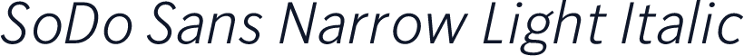 SoDo Sans Narrow Light Italic