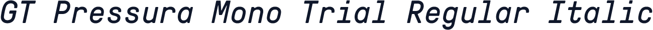 GT Pressura Mono Trial Regular Italic