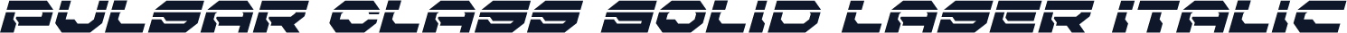 Pulsar Class Solid Laser Italic