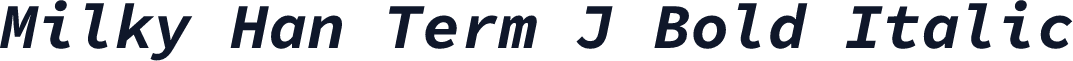Milky Han Term J Bold Italic