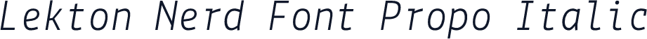Lekton Nerd Font Propo Italic