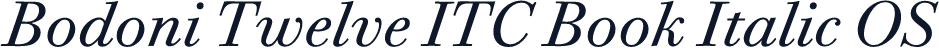 Bodoni Twelve ITC Book Italic OS