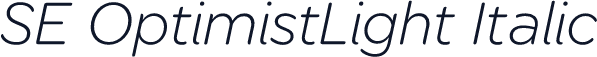 SE OptimistLight Italic