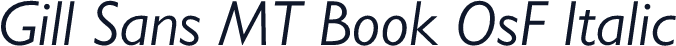 Gill Sans MT Book OsF Italic