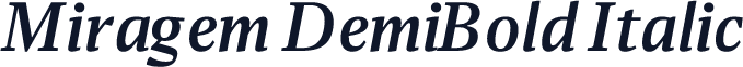 Miragem DemiBold Italic