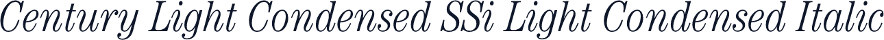 Century Light Condensed SSi Light Condensed Italic