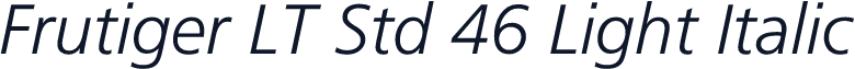 Frutiger LT Std 46 Light Italic