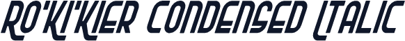 Ro'Ki'Kier Condensed Italic