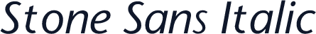 Stone Sans Italic