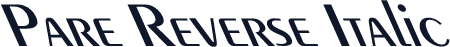 Pare Reverse Italic