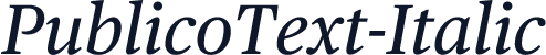 PublicoText-Italic