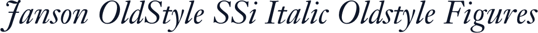 Janson OldStyle SSi Italic Oldstyle Figures