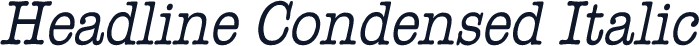 Headline Condensed Italic